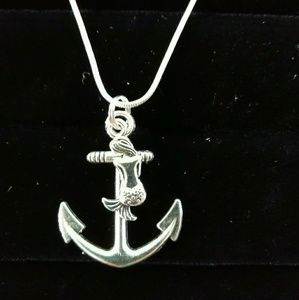 New Large anchor and siren charm necklace
